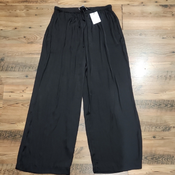 NEW Solid & Striped Ashling Pant Wide Leg Hi Rise Quiet Luxury Capsule Black L